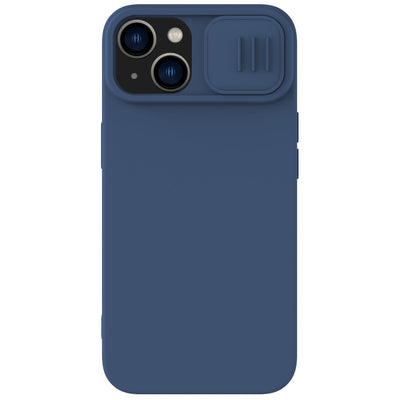 Husa Nillkin Camshield Silky Silicone iPhone 14 Plus cu Camera Protector Albastru