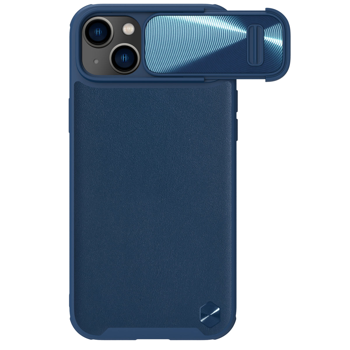 Husa Nillkin Camshield Leather S iPhone 14 Plus cu Camera Cover Albastru