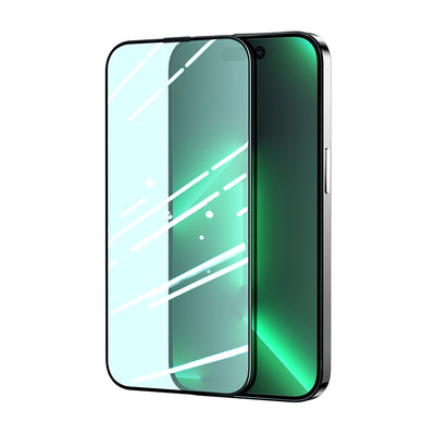 Folie Joyroom Knight Verde Glass pentru iPhone 14 Pro Max cu Full Screen Anti Albastru Filter deschis