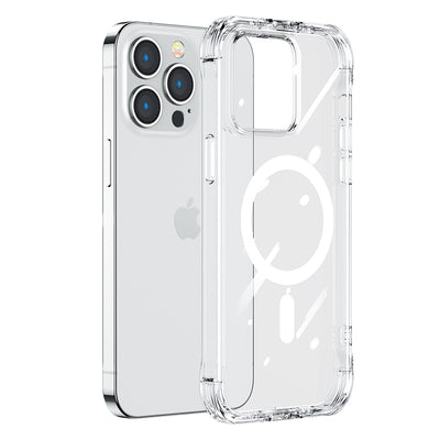 Husa Joyroom Magnetic Defender Magnetic pentru iPhone 14 Plus Armored cu Hooks Stand Transparent (Magsafe Compatible)