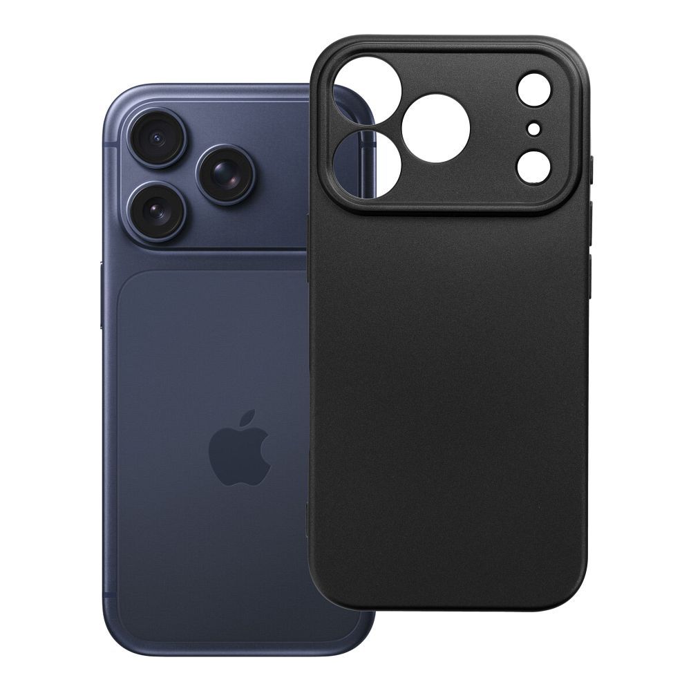 Husa Metallic pentru iPhone 18 Pro / 17 Pro Negru
