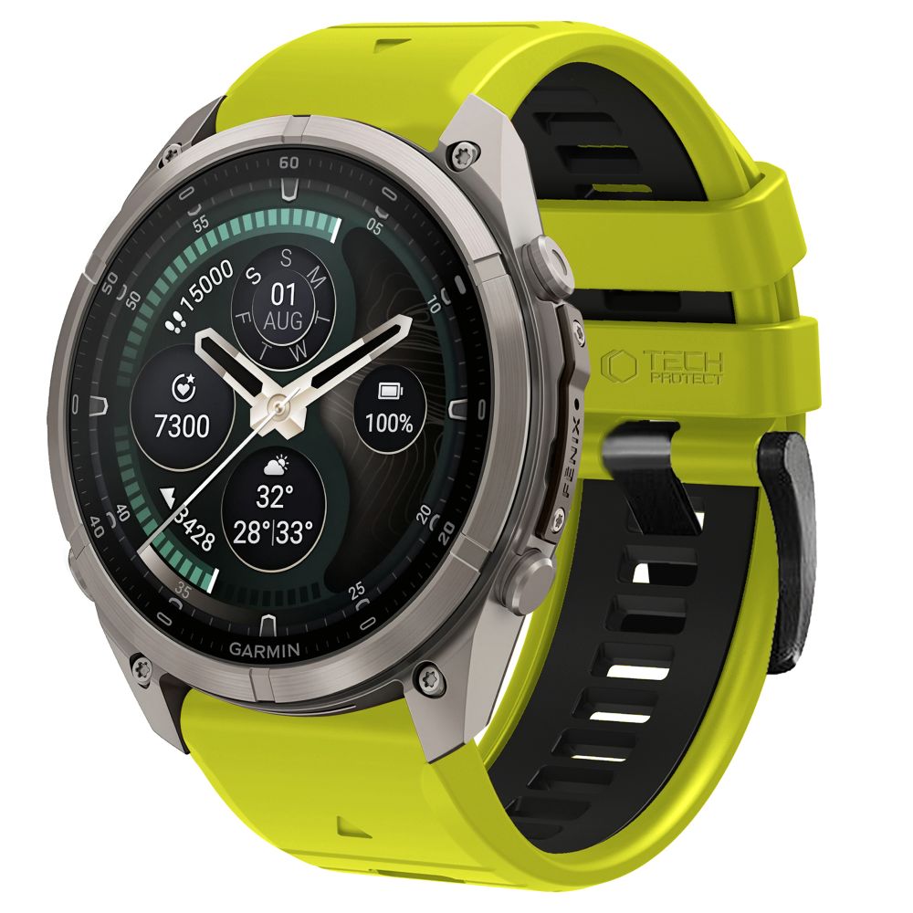 Curea Tech-protect Iconband Pro Garmin Fenix 5X / 5X Plus / 6X / 6X Pro / 7X / 8 / 8 Pro / 9 / 9 Pro (51 Mm) Lime/Negru