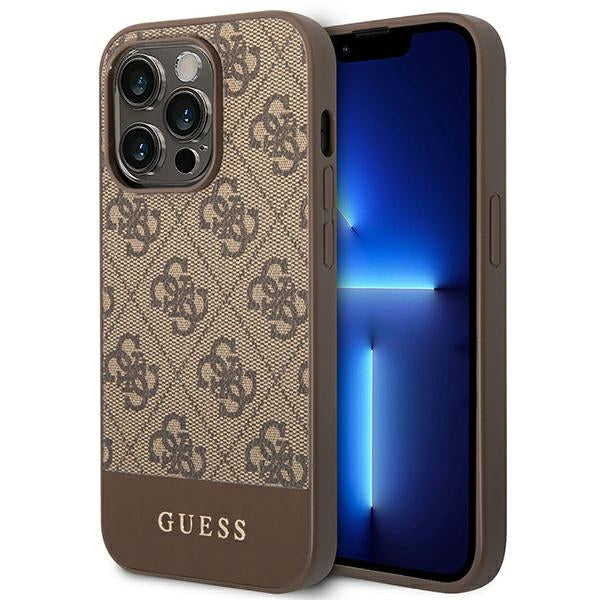 Husa Guess Guhcp14lg4glbr iPhone 14 Pro 6.1" Maro/Maro Hard 4G Stripe Collection