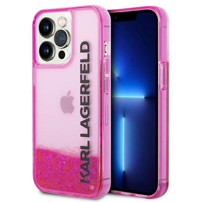 Husa Karl Lagerfeld Liquid Glitter Elong pentru iPhone 14 Pro - Roz