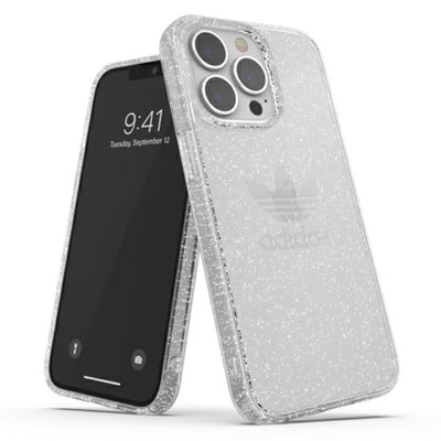 Husa Adidas OR Protective Transparent Glitter pentru iPhone 13 Pro / iPhone 13 - Transparent Argintiu