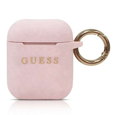 Husa Guess Guaccsilgllp AirPods Cover Roz deschis / Roz Silicone Glitter