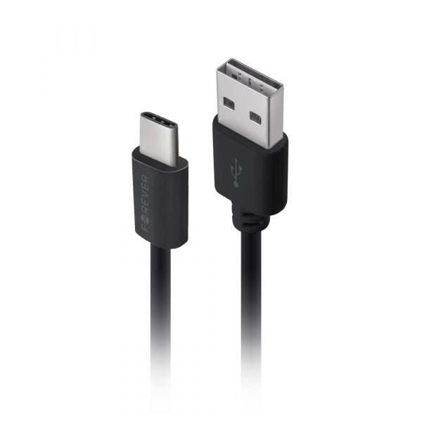 Încărcător auto Forever M02 1x USB 2A negru + cablu USB‑C