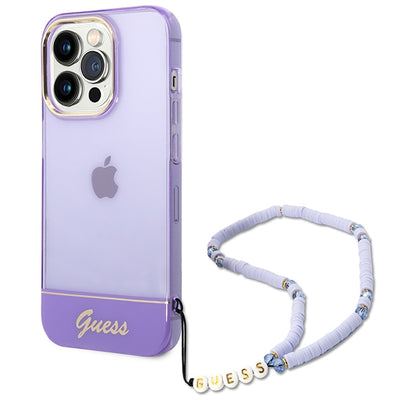 Curea Guess iPhone 14 Pro 6.1" Mov/Mov Hardcase Translucent Pearl
