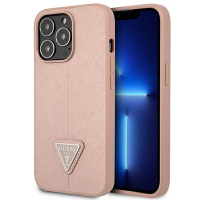 Husa Guess iPhone 14 Pro 6.1 "Roz / Roz Hardcase Saffianotriangle Logo