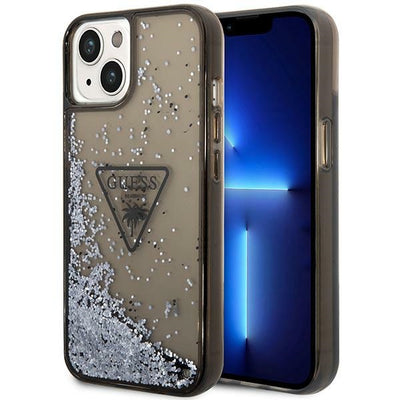 Husa Guess iPhone 14 Plus 6.7" Negru/Negru Hardcase Liquid Glitter Palm Collection