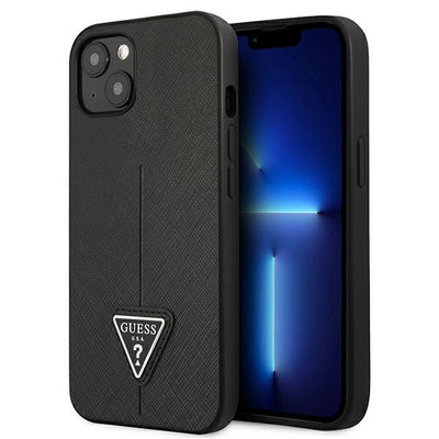 Husa Guess iPhone 14 Plus 6,7 "Negru / Negru Hardcase Saffianotriangle Logo