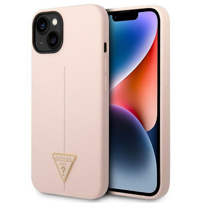 Husa Guess iPhone 14 Plus 6.7" Roz/Roz Hardcase Silicone Triangle