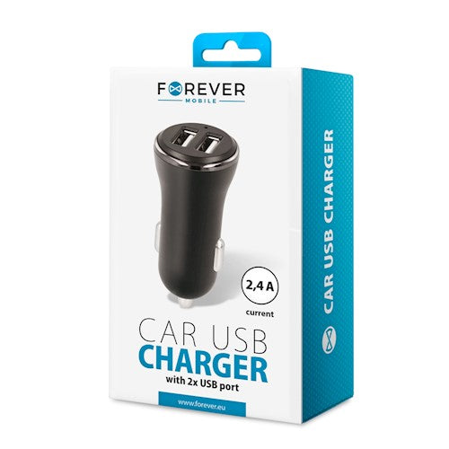 Forever CC-03 car charger 2x USB 2,4A black