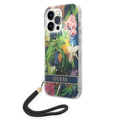 Curea Guess iPhone 14 Pro 6.1 "Albastru / Albastru Hardcase Flower