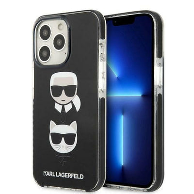 Husa Karl Lagerfeld Karl&Choupette Head pentru iPhone 13 Pro / iPhone 13 - Negru