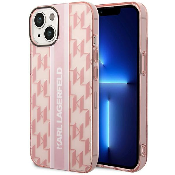 Husa Karl Lagerfeld iPhone 14 Plus 6.7 "Hardcase Roz / Roz Mono Vertical Stripe