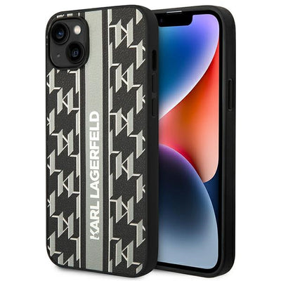 Husa Karl Lagerfeld iPhone 14 Plus 6.7 "Hardcase Gri / Gri Monogram Stripe