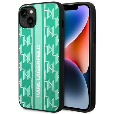 Husa Karl Lagerfeld iPhone 14 Plus 6.7 "Hardcase Verde / Verde Monogram Stripe