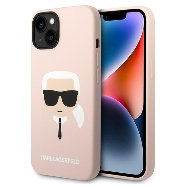 Husa Karl Lagerfeld iPhone 14 Plus 6.7 "Hardcase Roz / Roz Silicone Karl's Head