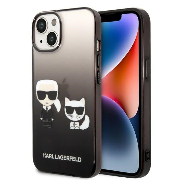 Husa Karl Lagerfeld iPhone 14 Plus 6,7 "Hardcase Negru / Negru Gradient Ikonik Karl & Choupette