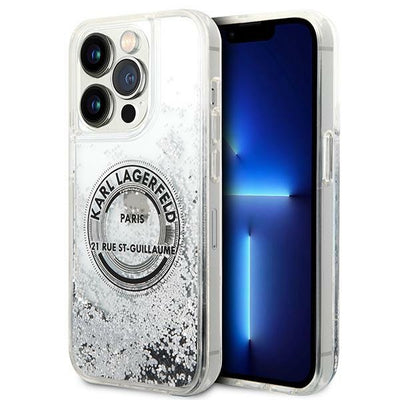 Husa Karl Lagerfeld iPhone 14 Pro Max 6.7 "Argintiu / Argintiu Hardcase Liquid Glitter RSG