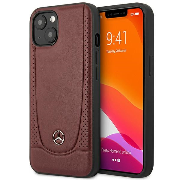 Husa Mercedes iPhone 14 Plus 6.7 "Rosu / Rosu Hardcase Leather Urban Bengale
