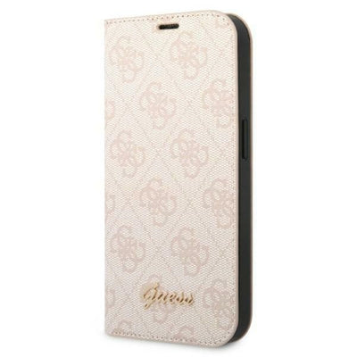 Husa Guess Gubkp14lhg4shp iPhone 14 Pro 6.1 "Roz / Roz Book 4G Vintage Auriu Logo