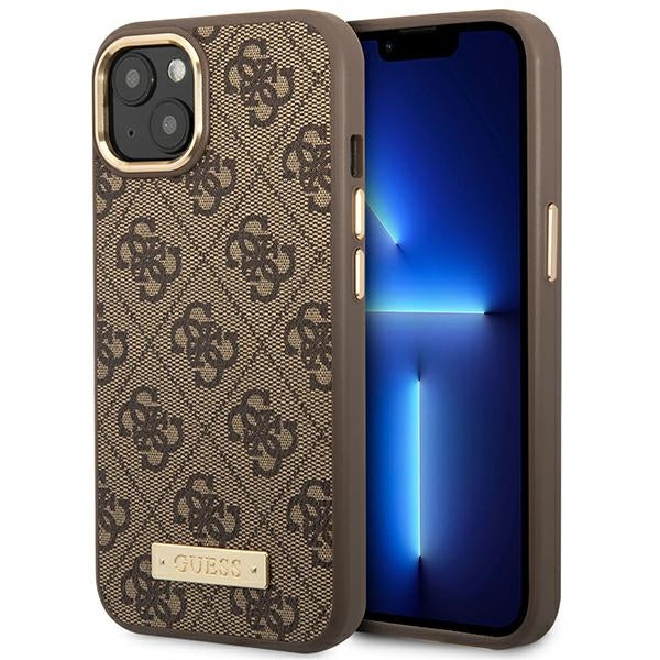 Husa Guess Guhmp14mu4gprw iPhone 14 Plus 6.7 "Maro / Maro Hard 4G Logo Plate Magsafe