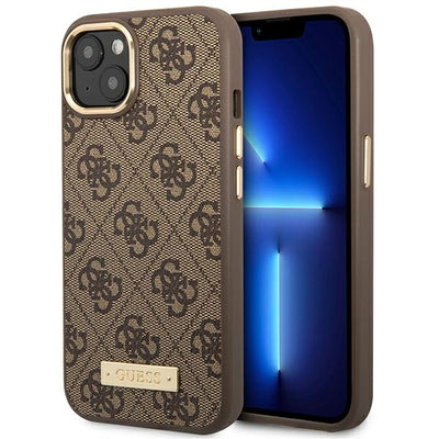 Husa Guess Guhmp14mu4gprw iPhone 14 Plus 6.7 "Maro / Maro Hard 4G Logo Plate Magsafe