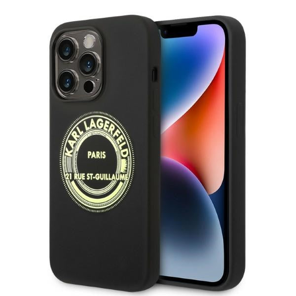 Husa Karl Lagerfeld Silicone RSG pentru iPhone 14 Pro - Negru