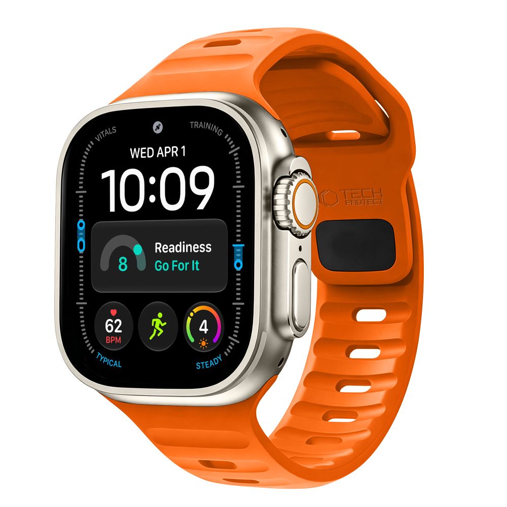 Husa Tech-protect Silicone Line Apple Watch 8 / 9 / 10 / 11 / 12 / SE / Ultra (44 / 45 / 46 / 49 Mm) Portocaliu