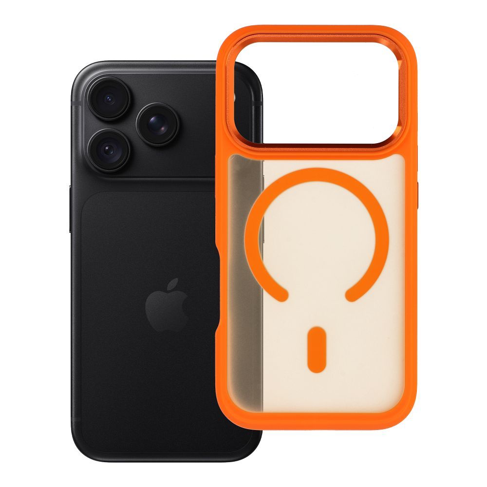 Husa Forcell pentru iPhone 18 Pro / 17 Pro F-protect Smoke Hybrid Premium Compatible cu Magsafe Portocaliu