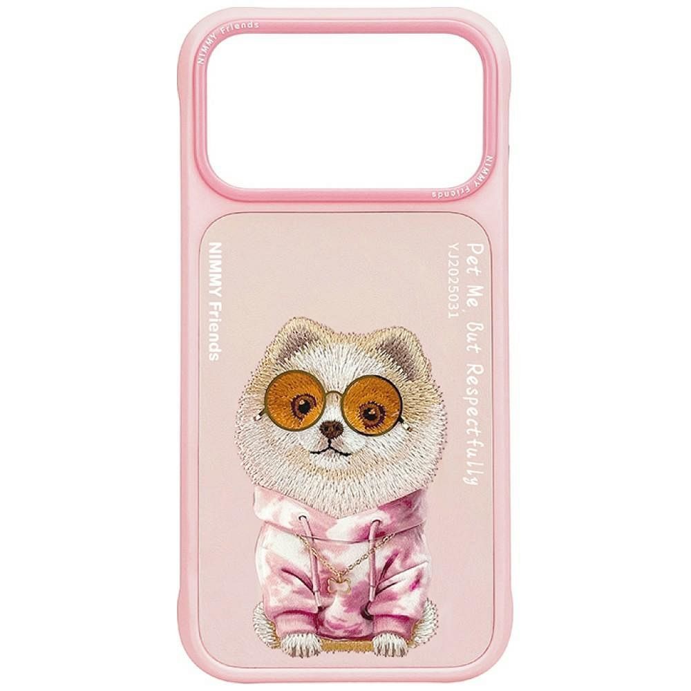 Husa Nimmy Glasses Cool DOG pentru iPhone 18 Pro Max/17 Pro Max Roz