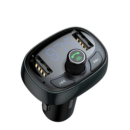 Transmițător FM Baseus T‑Shaped S‑09 Bluetooth MP3 cu încărcător auto, negru