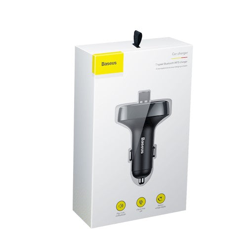 Transmițător FM Baseus T‑Shaped S‑09 Bluetooth MP3 cu încărcător auto, negru