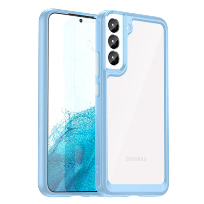 Husa Outer Space pentru Samsung Galaxy S23 Cover cu A Flexible Frame Albastru