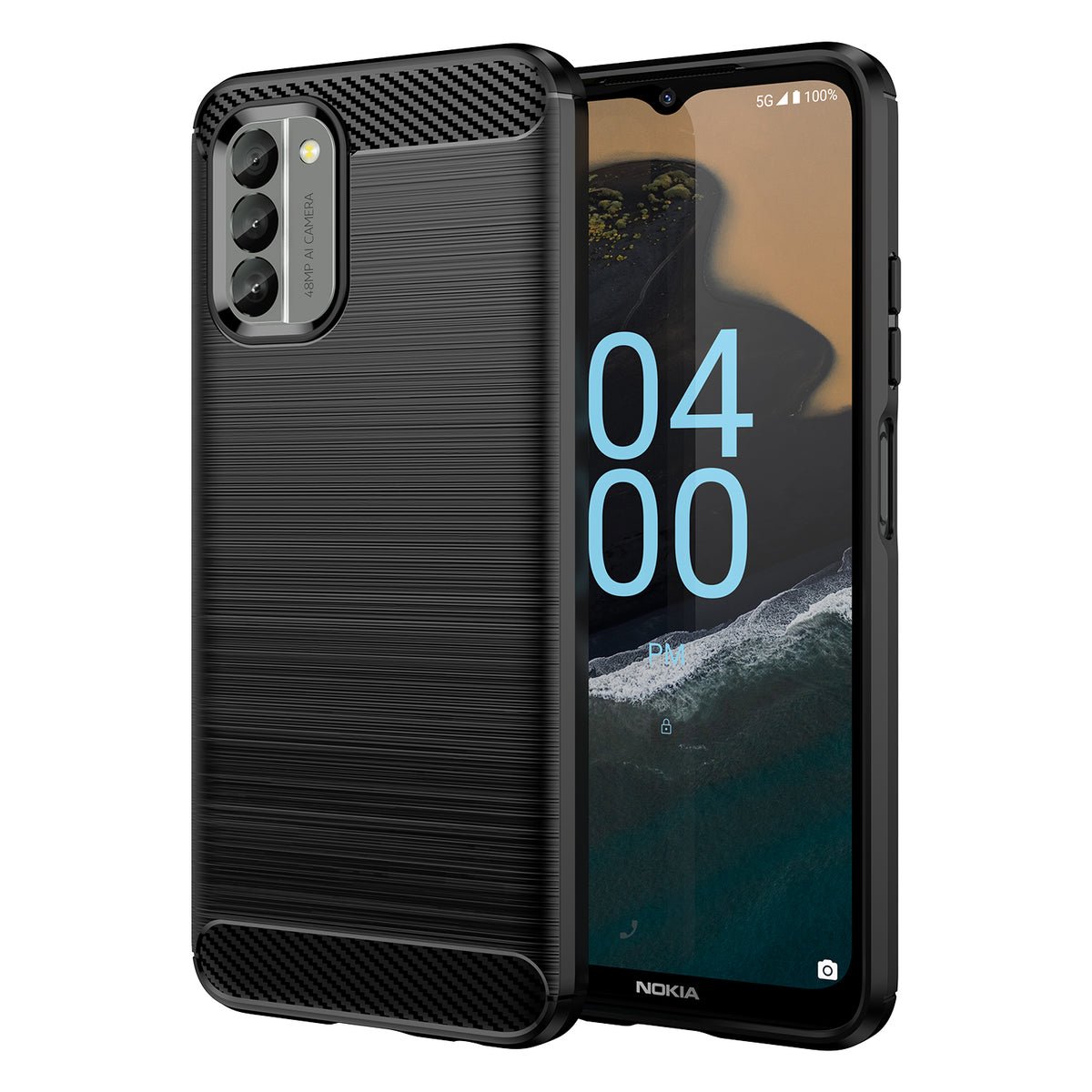 Husa Carbon Cover pentru Nokia G400 Flexible Silicone Carbon Cover Negru