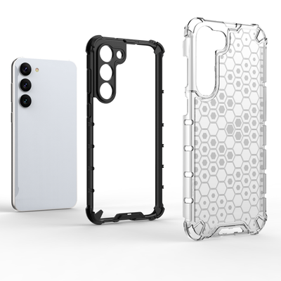Husa Honeycomb pentru Samsung Galaxy S23+ Armored Hybrid Cover Transparent