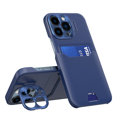 Husa Leather Stand pentru Samsung Galaxy S23 Ultra Cover Card Wallet cu Stand Albastru