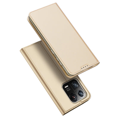 Husa Dux Ducis Skin Pro Xiaomi 13 Pro Flip Card Wallet Auriu Stand