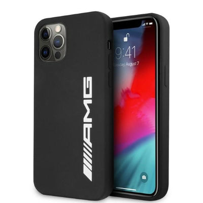 Husa AMG Silicone Big Logo pentru iPhone 12 Pro Max - Negru