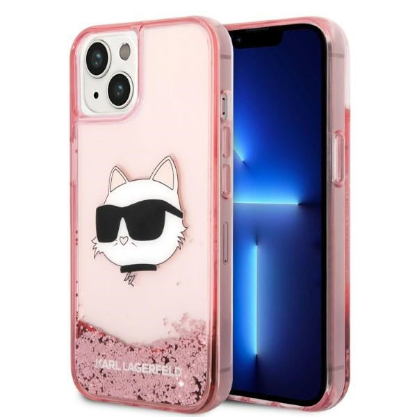Husa Karl Lagerfeld Glitter Choupette Head pentru iPhone 14 Plus - Roz
