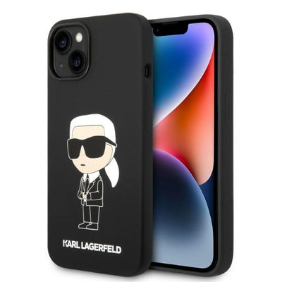 Husa Karl Lagerfeld Silicone Ikonik pentru iPhone 14 Plus - Negru