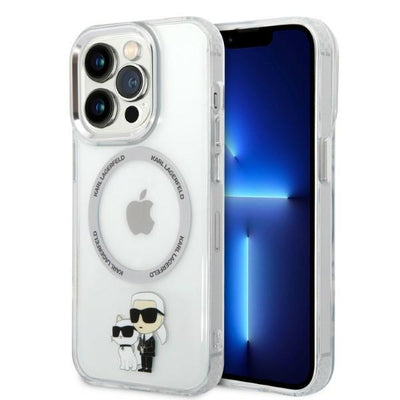 Husa Karl Lagerfeld Iconic Karl&Choupette Magsafe pentru iPhone 14 Pro - Transparent