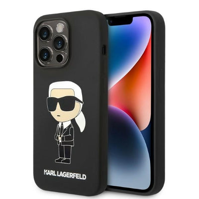 Husa Karl Lagerfeld Silicone Ikonik Magsafe pentru iPhone 14 Pro - Negru