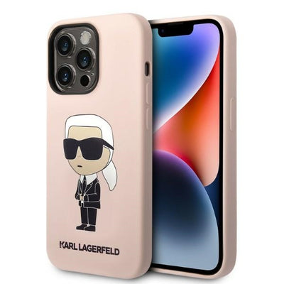 Husa Karl Lagerfeld Silicone Ikonik Magsafe pentru iPhone 14 Pro - Roz