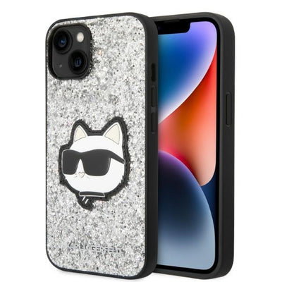 Husa Karl Lagerfeld Klhcp14mg2cps iPhone 14 Plus 6.7" Argintiu/Argintiu Hardcase Glitter Choupette Patch