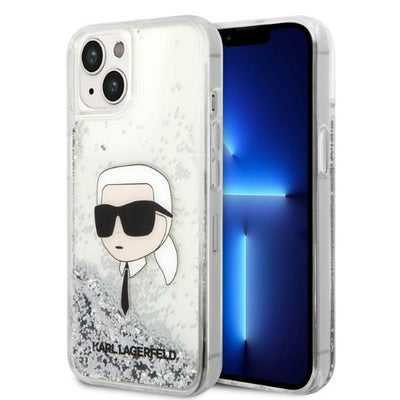 Husa Karl Lagerfeld iPhone 14 Plus 6.7" Argintiu/Argintiu Hardcase Glitter Karl Head