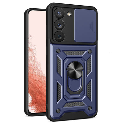 Husa Hybrid Armor Camshield pentru Samsung Galaxy S23+ Armored cu Camera Cover Albastru