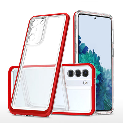 Husa Transparent 3in1 pentru Samsung Galaxy S23+ Silicone Cover cu Frame Rosu
